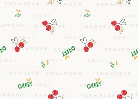 樱桃水果插画图案