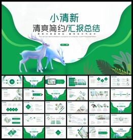 小清新工作总结汇报PPT