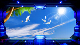 蓝天白云背景墙