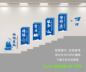 企业楼梯文化墙