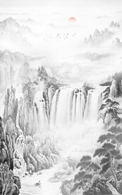 别墅大气现代意境山水画