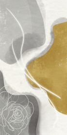 装饰画牡丹花 抽象油墨画 彩绘