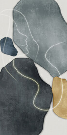 装饰画 抽象女头像 油墨画彩绘