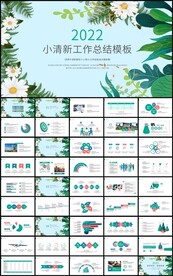 小清新花鸟工作总结PPT模板