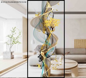 高清分层透明底屏风玻璃打印图