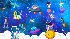 卡通太空人星空宇航员