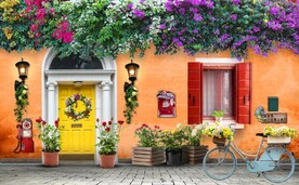 欧美田园风家居场景背景墙壁画