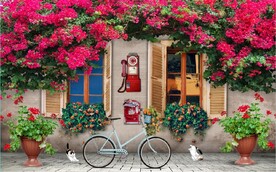 欧美田园风家居场景背景墙壁画