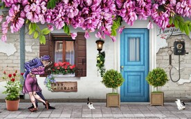 欧美田园风家居场景背景墙壁画