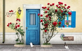 欧美田园风家居场景背景墙壁画