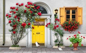 欧美田园风家居场景背景墙壁画