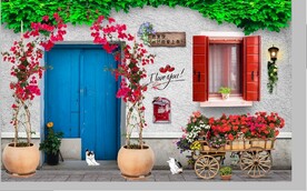 欧美田园风家居场景背景墙壁画