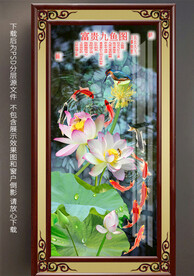 高清荷花玄关装饰画