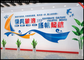 乘风破浪扬帆起航企业文化墙