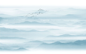 中式水墨意境山水画