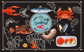 海鲜餐厅背景墙