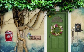 欧美田园风家居场景背景墙壁画