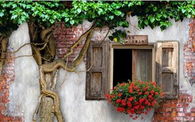 欧美田园风家居场景背景墙壁画