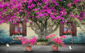 欧美田园风家居场景背景墙壁画