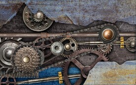 复古怀旧金属齿轮工业风背景墙