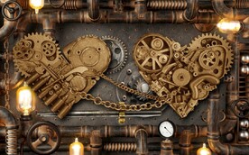 复古怀旧金属心工业风背景墙