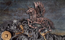 复古怀旧金属飞马工业风背景墙