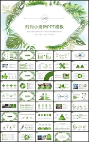 时尚花卉工作总结新年计划PPT