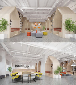 现代图书馆内部su模型