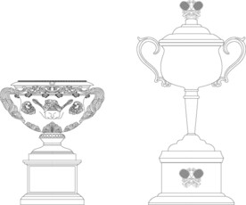 澳网男女冠军奖杯线稿