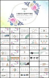 手绘花卉通用工作总结计划PPT