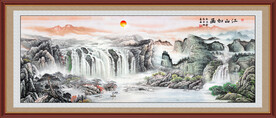 财源滚滚国画山水风景画