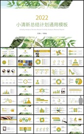 清新通用总结计划工作汇报ppt