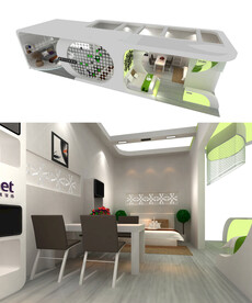 绿色家具展台模型