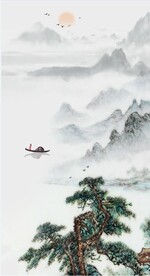 装饰画 水墨山水画 江南风情