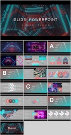 科幻线条ppt模板