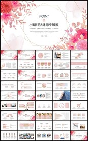 手绘花卉通用工作总结计划PPT