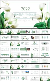 唯美花卉新年计划总结汇报PPT