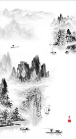 装饰画 水墨山水画 忆江南