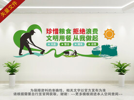 珍惜粮食 食堂文化墙