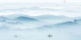 意境山水电视背景墙