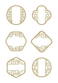中式中国风古典窗格边框