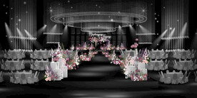 玫红色水晶婚礼效果图