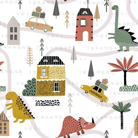 小恐龙卡通图案