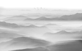 水墨远山群山