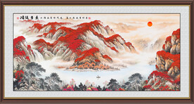 聚宝盆山水画