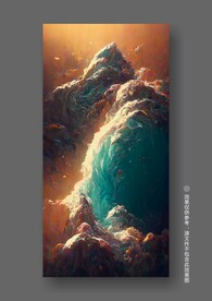 梦幻立体抽象海浪装饰画