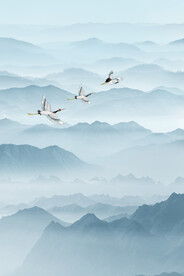 中式玄关水墨山水画