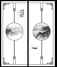 高清分层透明底推拉门打印图