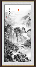 竖幅水墨画