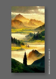 北欧黄色田园风光丰收玄关装饰画